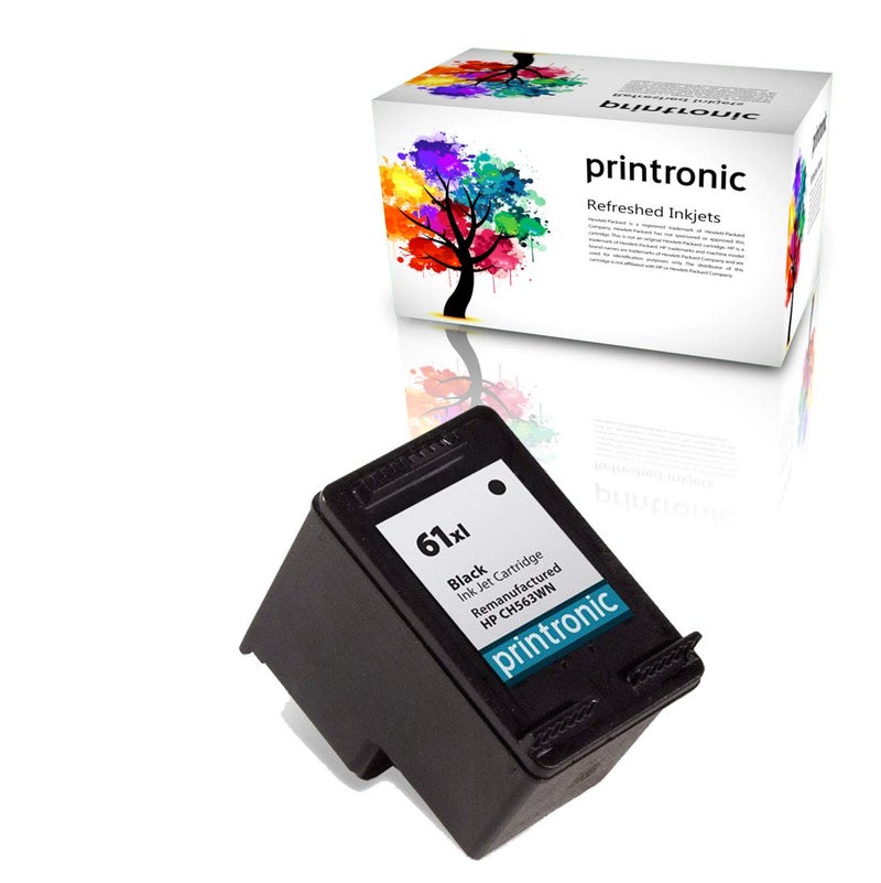 Printronic Remanufactured HP 61 Ink Cartridge for HP Envy 4500 5530 Deskjet 2540 1510 2050 3050 OfficeJet 4630 Printers (1 Black) - Image 2
